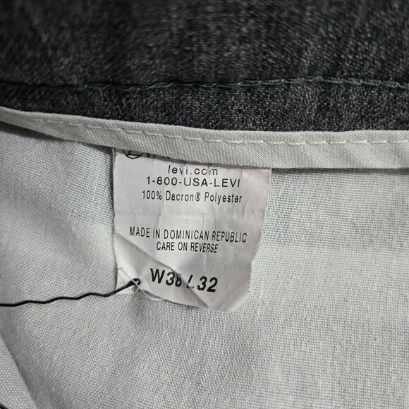 Levi's Action Slacks Men 38X32 (36X30) Gray Straight Leg Dress Pants Trousers - Picture 9 of 14